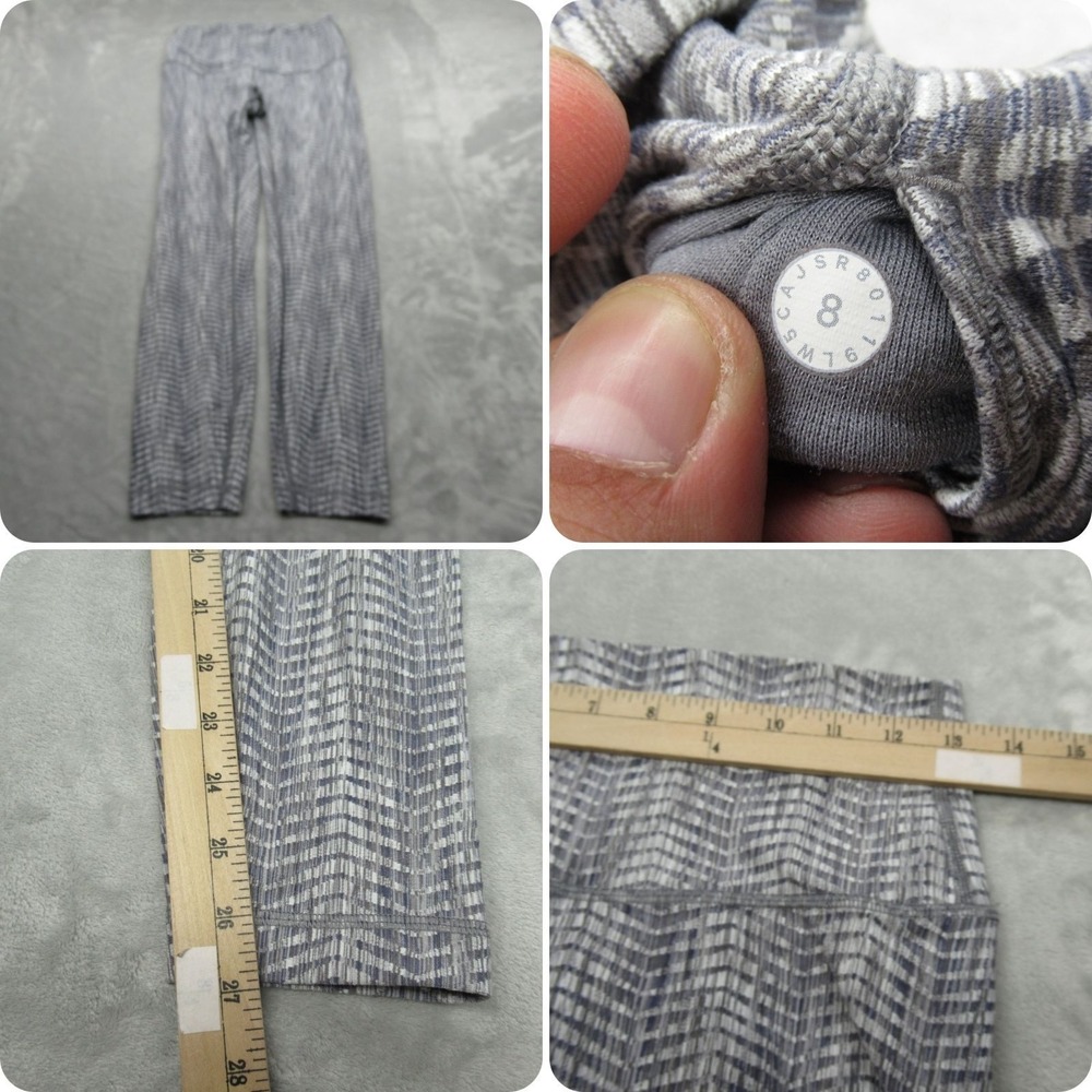 Lululemon Leggings Womens 8 Gray Chevron Textured High Rise Wunder Train 26x27